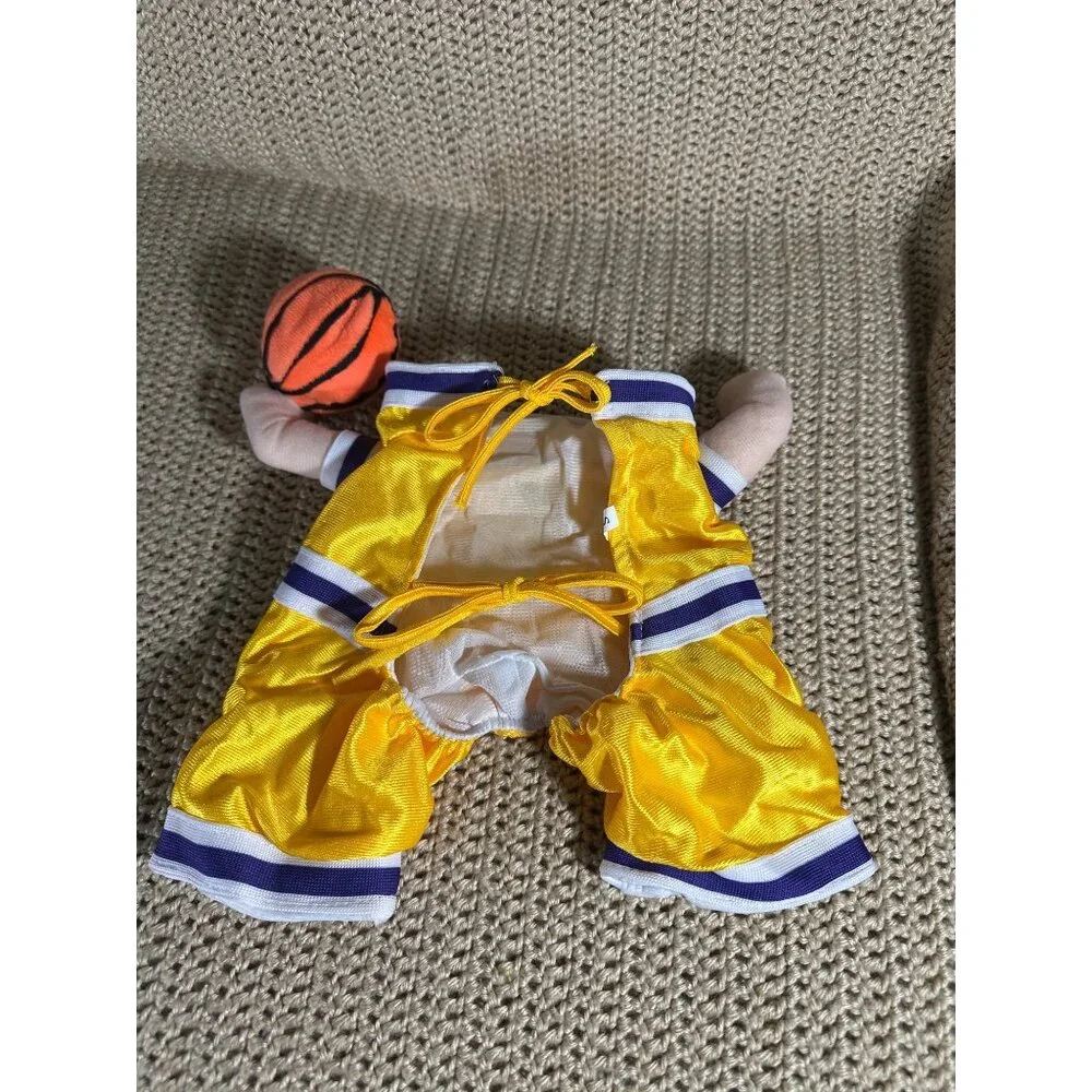 Dog Basketball Player Costume Yellow & Purple With Ball Size Small